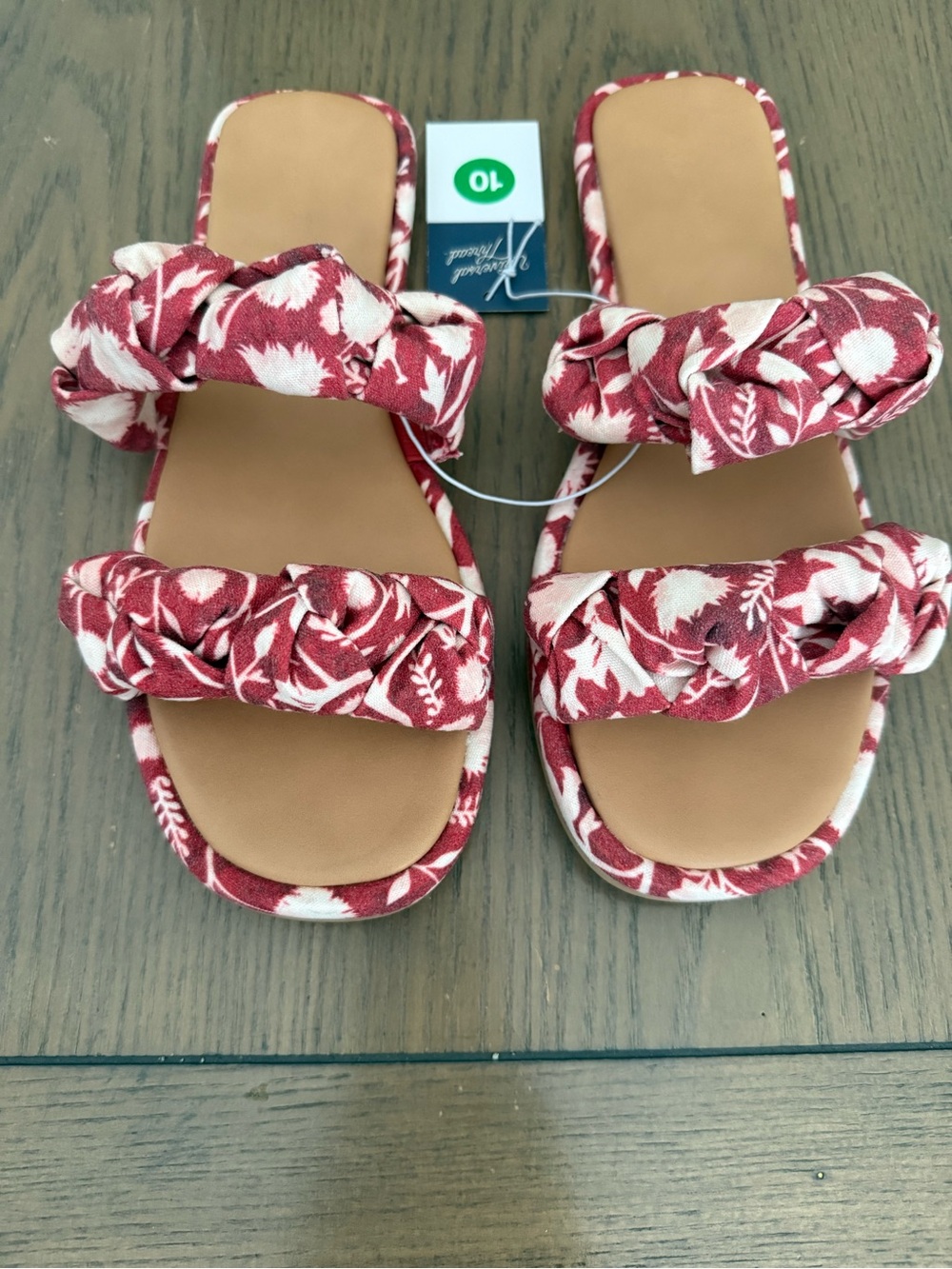 Universal Thread Women's Meg Knotted Slide Sandals Rust Red Size 10 - Picture 8 of 8